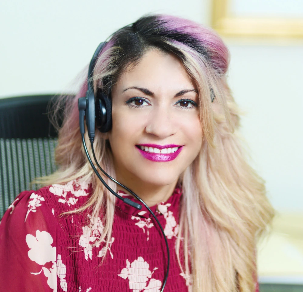 Attractive Woman With Telephone Headset